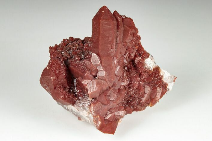 Natural Red Quartz Crystal Cluster - Morocco #199104